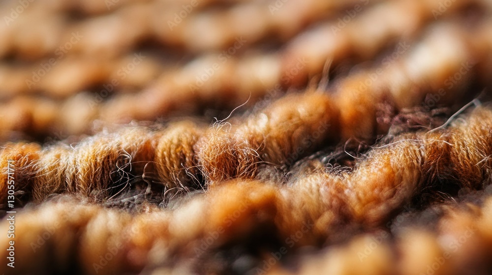 Poster close up photograph shows soft textured and fuzzy carpet fibers