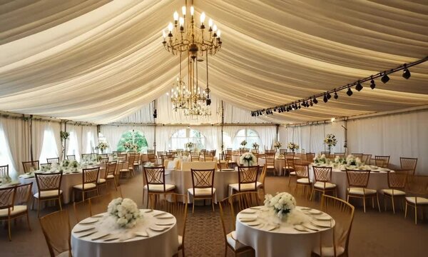 Elegant wedding tent reception
