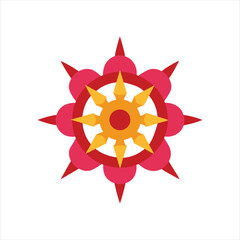 Intricate Mecha Flower Mandala Digital Vector Art