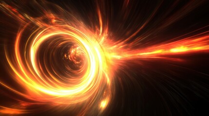 Fototapeta premium A bright and burning fiery vortex in the deep black void