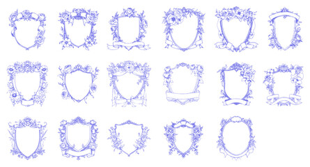 Floral Crest Collection: A delightful assortment of intricately designed floral crests, perfect for adding a touch of elegance and sophistication to any creative project.