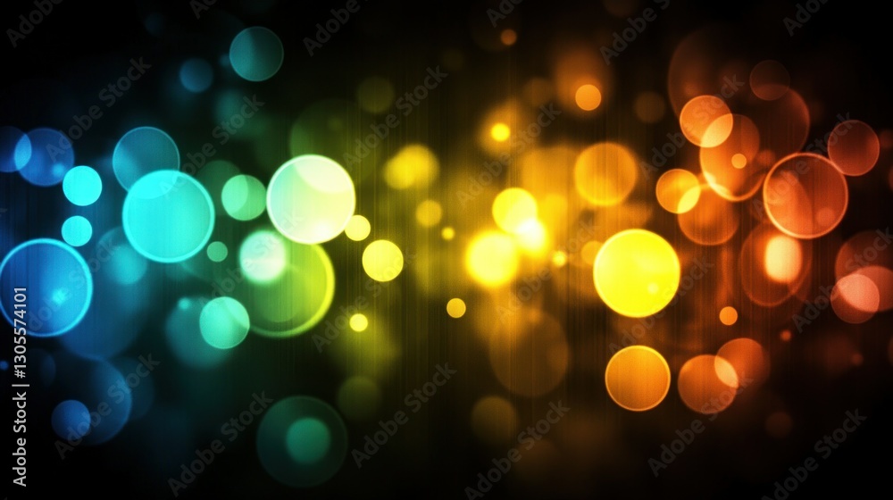 Poster An Abstract Image Featuring Many Colorful Bokeh Circles Backgrounds