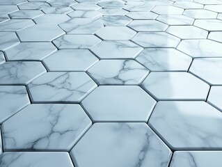 Naklejka premium Elegant Marble with Hexagonal Charm