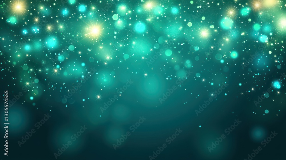 Poster the shimmering celestial light and stars cascade over a deep backdrop