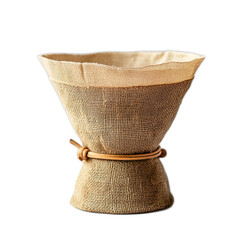 Fototapeta premium Natural Craft Paper Filter Cone for Brewing Coffee with Durable Twine and Elegant Design Perfect for Home Brewing Enthusiasts