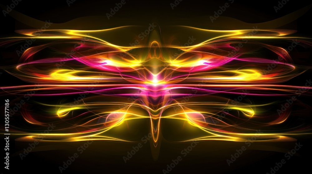 Aufkleber Symmetrical glowing energy lines creating an abstract and beautiful scene