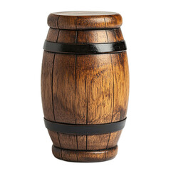 Obraz premium Wooden Barrel with Black Bands, Vintage Style, High-Quality Material, Perfect for Rustic Decor, Kitchen, or Craft Projects