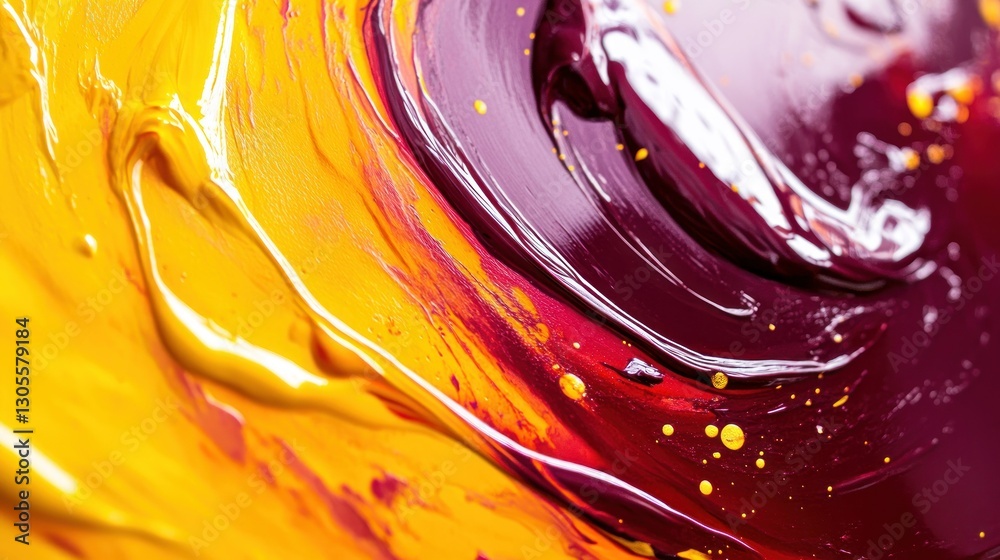 Aufkleber Abstract closeup of vibrant paints swirled together creating patterns