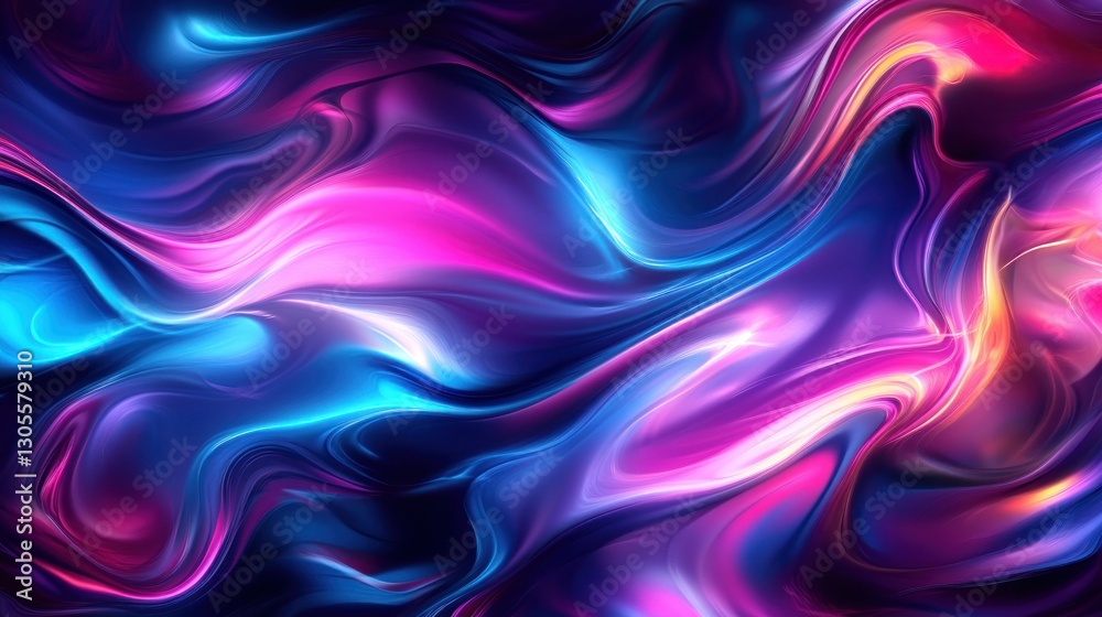 Poster Vibrant Flowing Swirls Displaying Intense Colors and Dynamic Motion