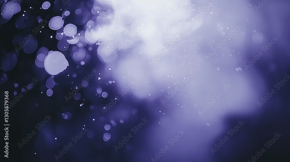 Poster Abstract blurry bokeh background with floating particles and bright illumination