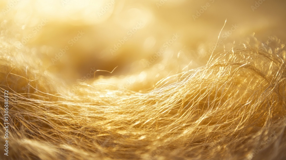 Poster a golden view of fibrous strands with bright sunlight highlighting them