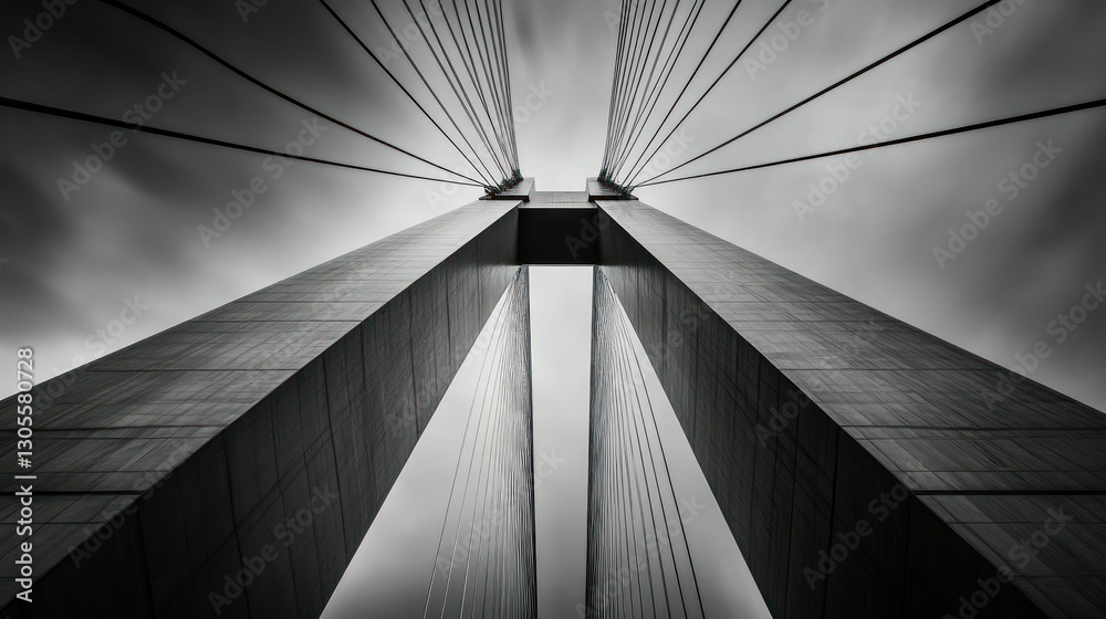 Poster a perspective view of the dramatic bridge structure