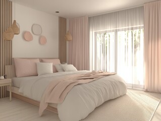 A tastefully designed bedroom showcasing modern elegant interior decorations