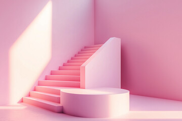 Pastel Pink Geometric Podium
