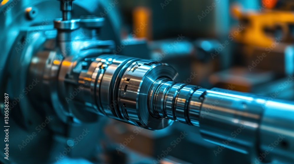 Poster A close up view of a machine component in a factory