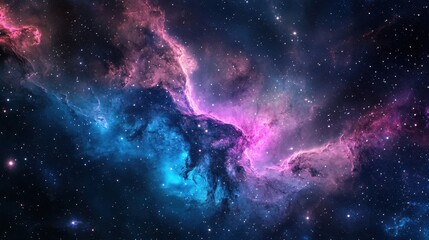 Fototapeta premium Backdrop of a cosmic canvas with neon hues and radial bursts resembling star clusters