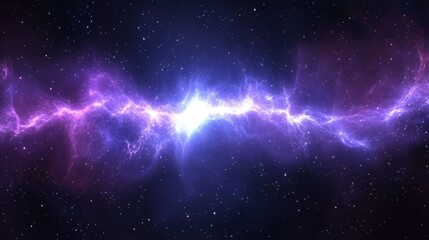 Obraz premium A brilliant purple nebula with numerous bright stars in space