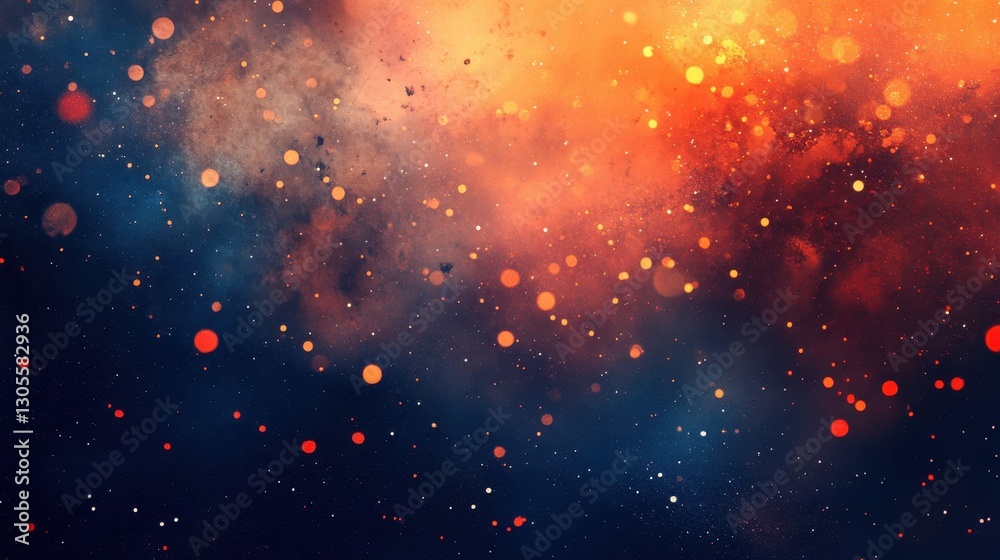 Canvas Prints wallpaper featuring glowing fragments floating in surreal space with cosmic textures