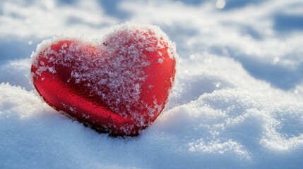 Fototapeta premium a high quality photograph of a valentine with snow