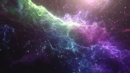 Fototapeta premium Colorful nebula with many stars floating through dark cosmic space