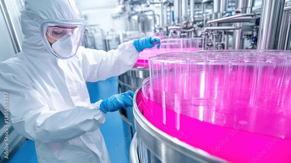 Fototapete worker is conducting an experiment in a laboratory environment