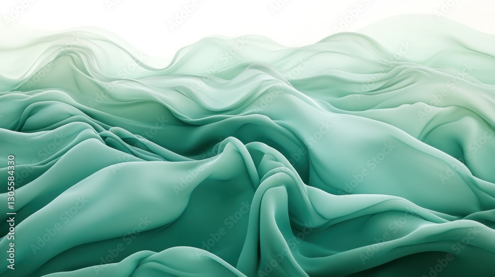Poster an abstract representation of flowing fabric waves in the sea
