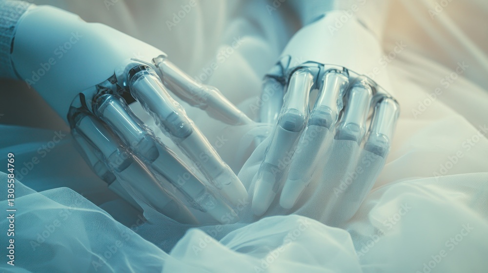 Aufkleber Robotic Hands Displaying Technological Prowess and Advanced Artificial Intelligence