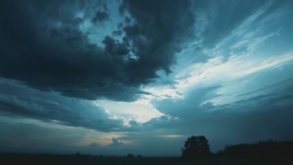 Midnight Tranquility Where Mountains Meet the Sky