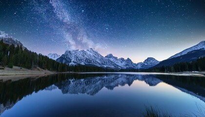 mountain lake reflection