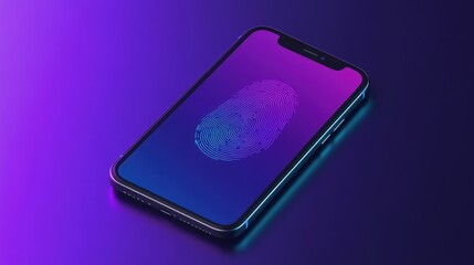 Smartphone with Fingerprint Graphic