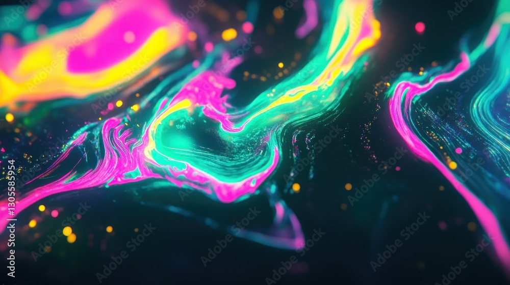 Poster Vibrant Swirls Of Color Creating Abstract Art Composition