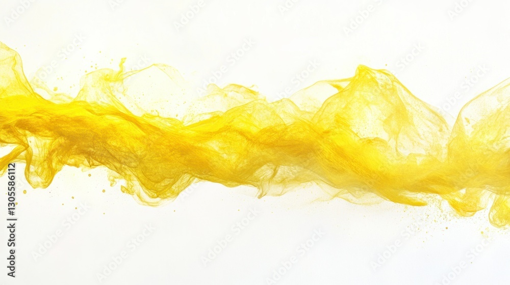 Poster Golden Liquid Creating An Abstract Shape On A White Background