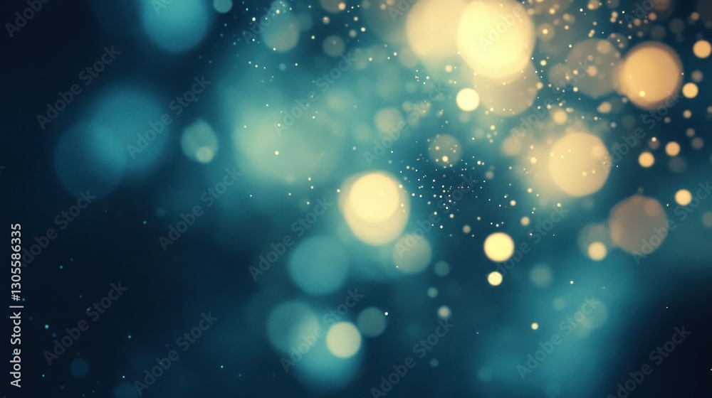 Aufkleber blue and gold bokeh effect creates a soft abstract background