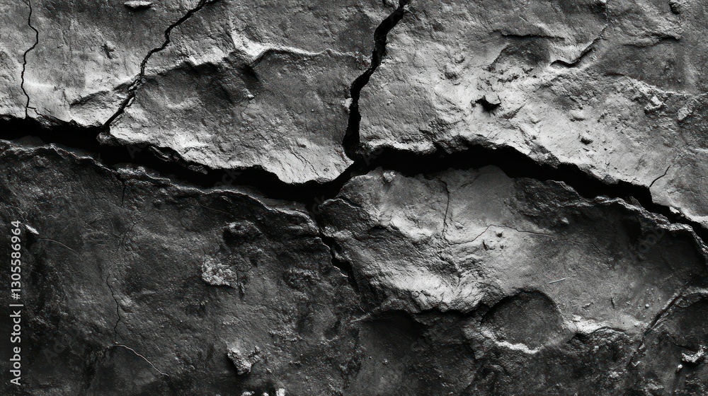 Poster the surface of a stone shows deep cracks and textures perfectly