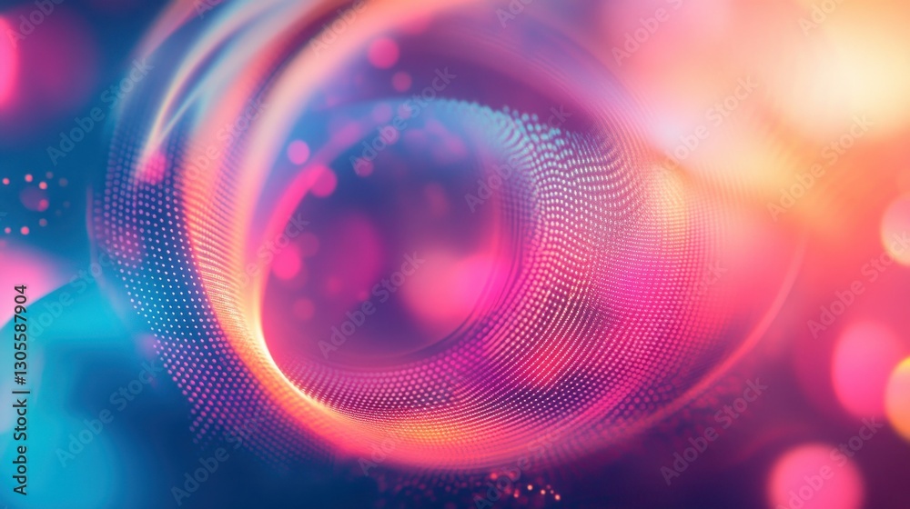 Poster beautiful swirling lines of light across a colorful background