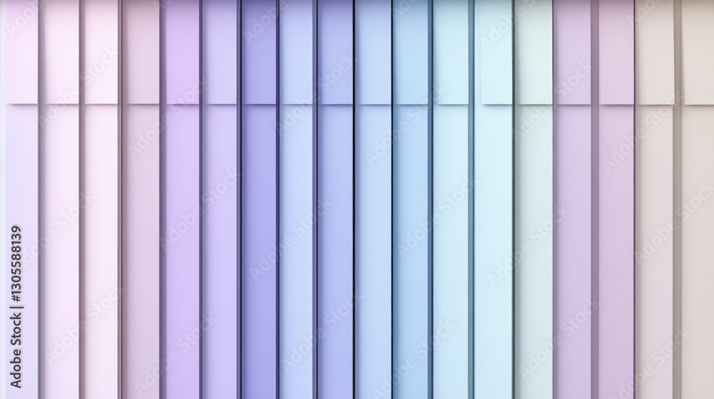 Poster Vertical Lines Of Pastel Shades With Shadows Creating Depth