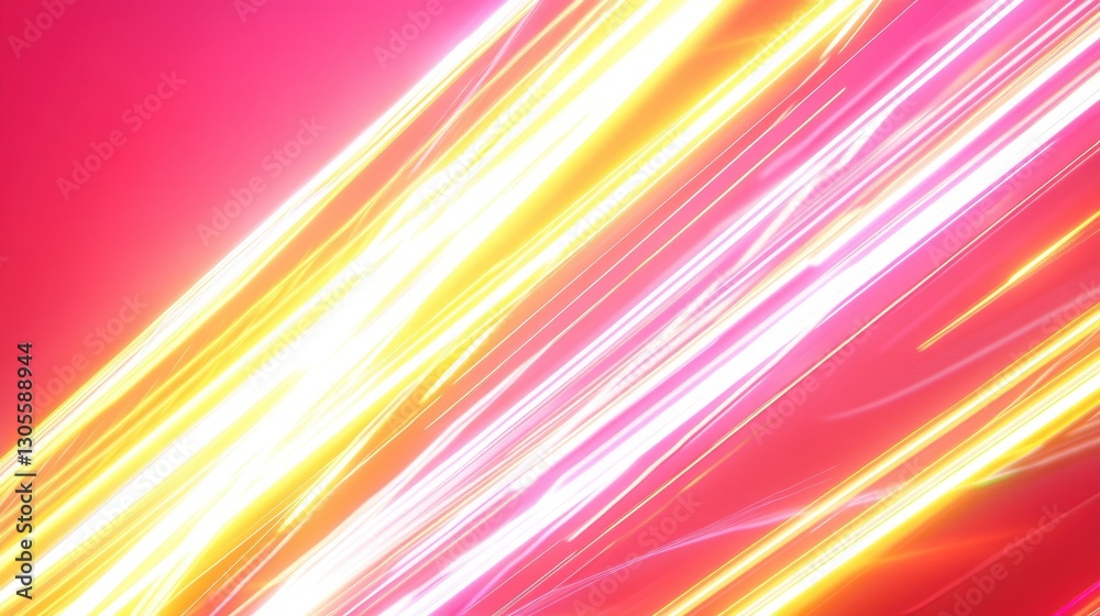 Poster Abstract streaks of light forming dynamic diagonal patterns on red