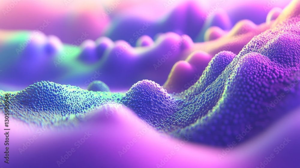 Poster Abstract Digital Rendering Depicting Bumpy Rounded Organic Forms