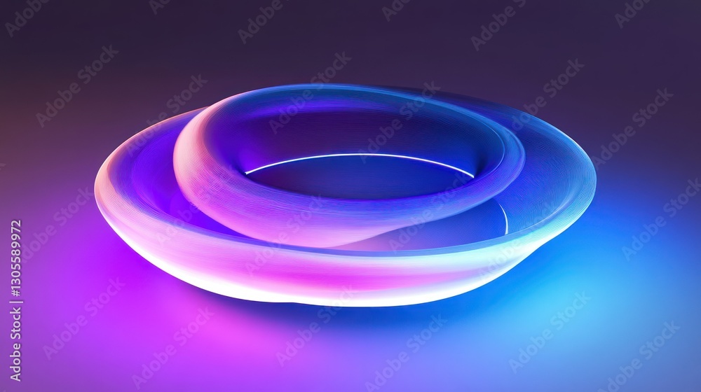 Poster abstract graphic illustration shows a flowing colorful shape with curves