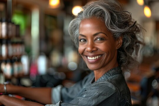 Close-up of senior male Caucasian cashier scanning unique barcode on loyalty card in grocery store - Powered by Adobe