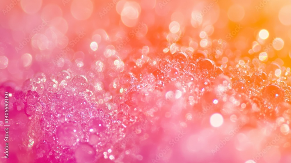 Aufkleber Sparkling bubbles and a blurry bokeh effect create an abstract scene