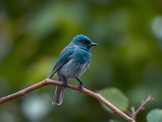 Obraz premium Azure-backed Hummingbird perched on a branch.
