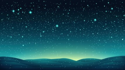 A Beautiful Night Sky Above a Peaceful Rolling Landscape