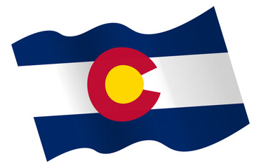 Waving Colorado flag, Vector. Banner of the US state