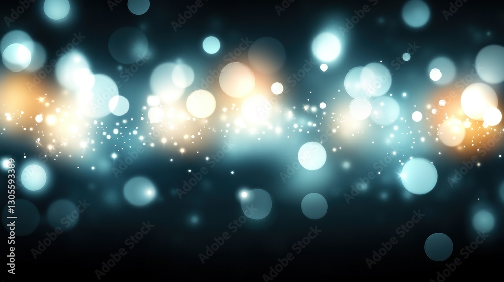 Poster Abstract background of colorful glowing bokeh effect bubbles particles