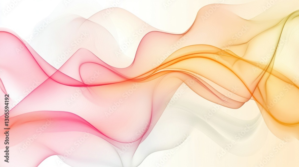 Poster Abstract artwork features flowing lines in warm blended color gradients