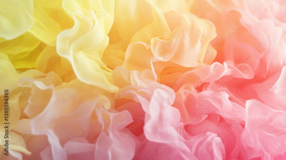 Poster colorful layered fabrics forming a gradient of many different colors