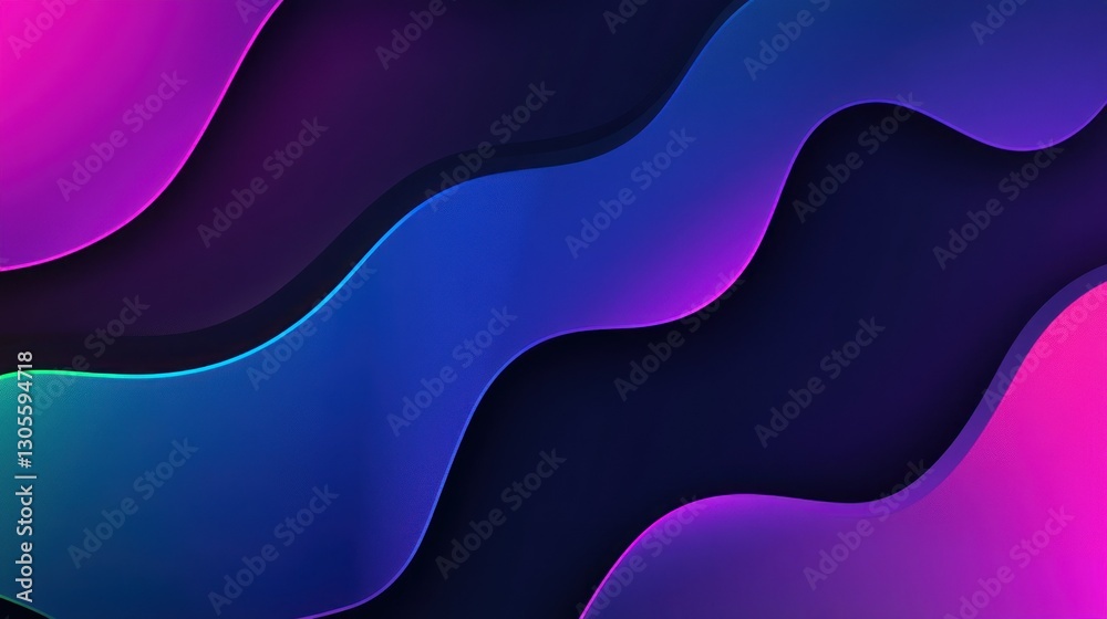 Poster Abstract Wave Background Featuring Colored Gradients and Subtle Shadows