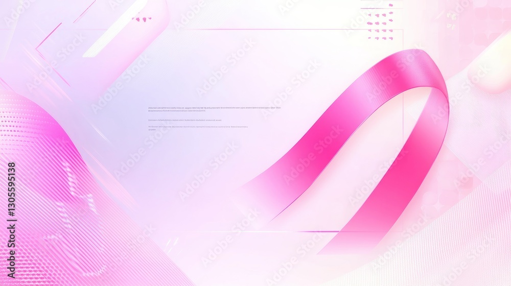 Poster a beautiful abstract design with a pink ribbon element