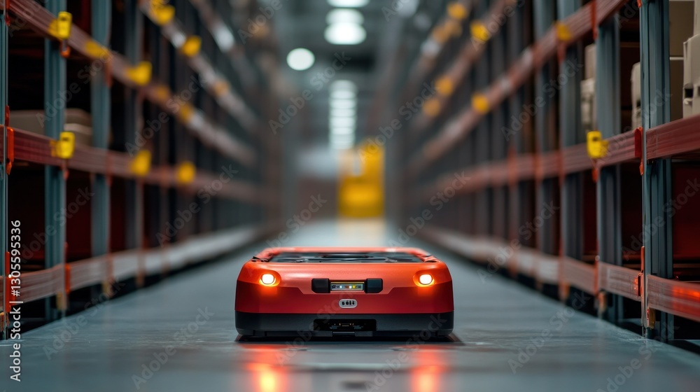 Aufkleber automated robotic vehicle travels within a warehouse environment